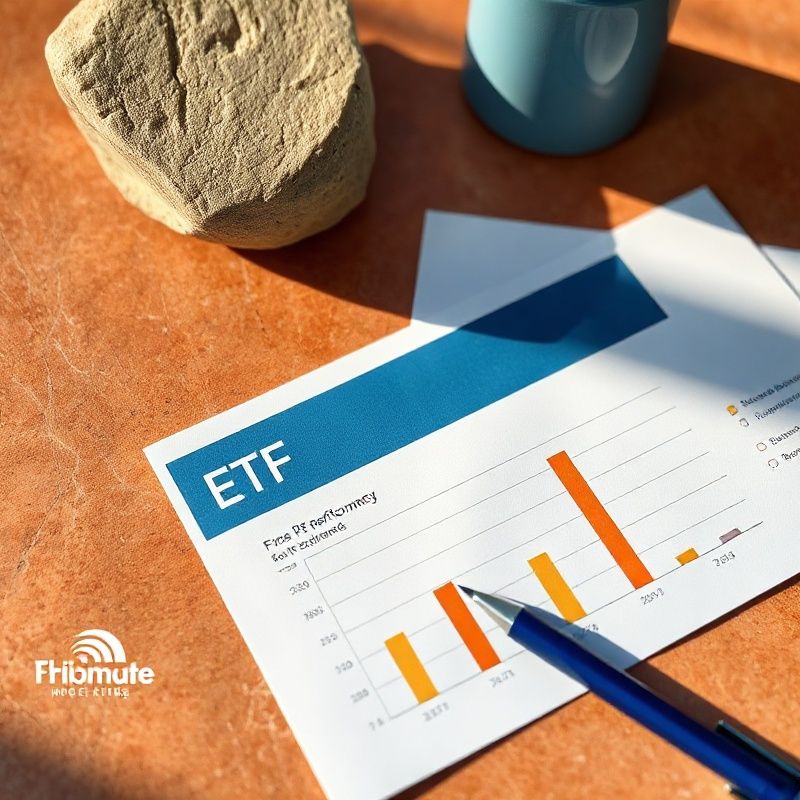 Dokumenti ETF fonda i grafikon prinosa na uredskom stolu